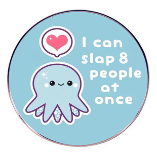 Squid Can Play 8 People's Face Brooch That Can Be Played Once, Humorous Cartoon Pin Badge Metal Alloy Badge Accessories