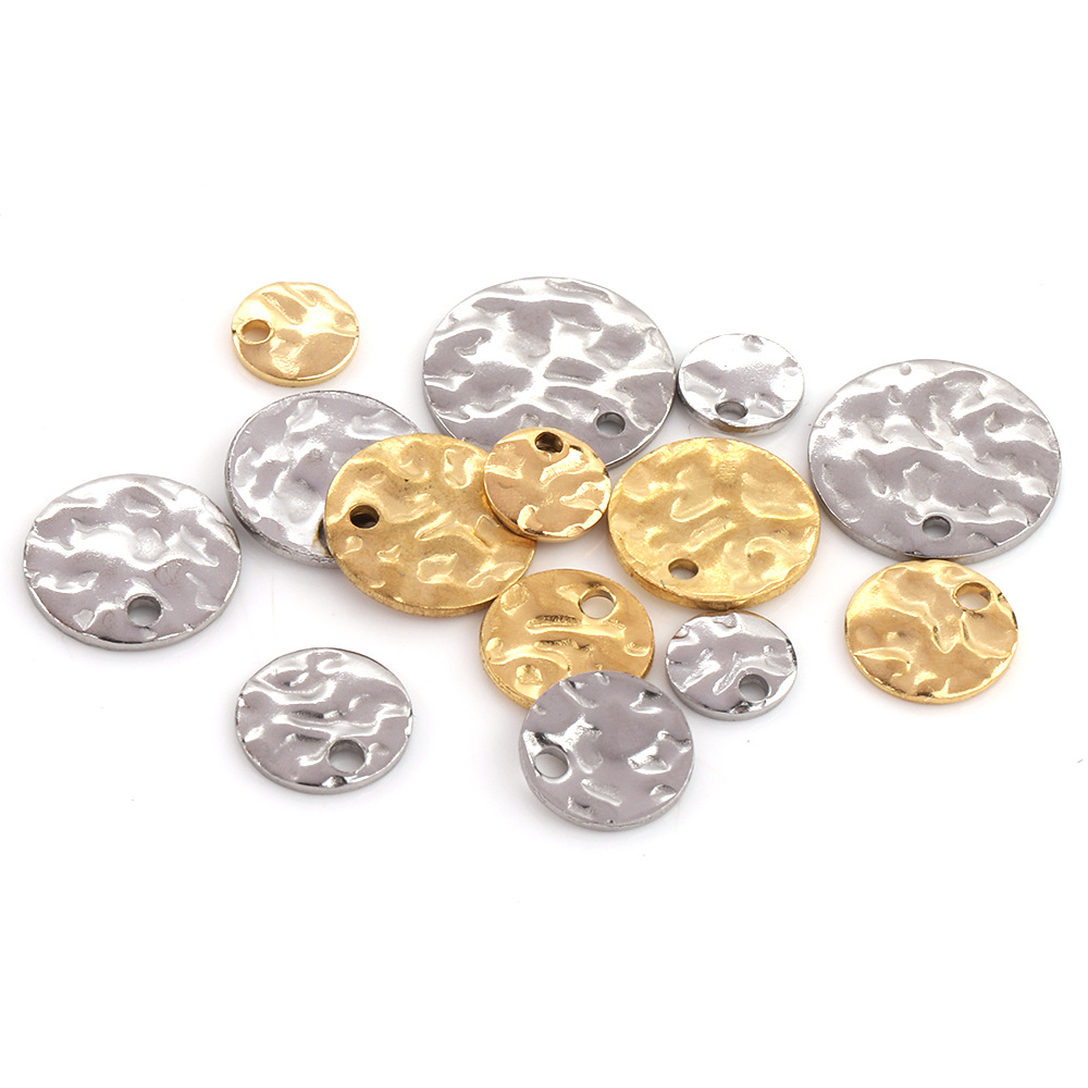 Plating Design 50 PCS/Package Diameter 10mm Diameter 6 Mm Diameter 8mm 304 Stainless Steel Irregular Pendant Jewelry Accessories