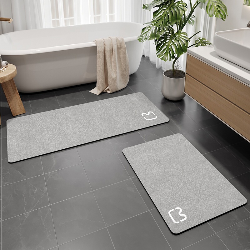 Cross-Border Diatomaceous Earth Bathroom Non-Slip Mat, Water-Absorbing Quick-Dry Foot Mat for Bathroom Entrance, Kitchen Oil-Absorbing Mat Set