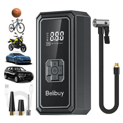 Car Air Pump Small Car Hava nasosu - 1808-air-pump-rechargeable-model-with-digital-display-black-button