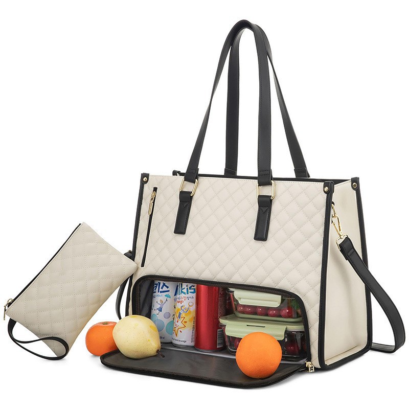 Bolso de almuerzo de mujer bolso de computadora portátil con aislamiento térmico bolso de computadora de gran capacidad