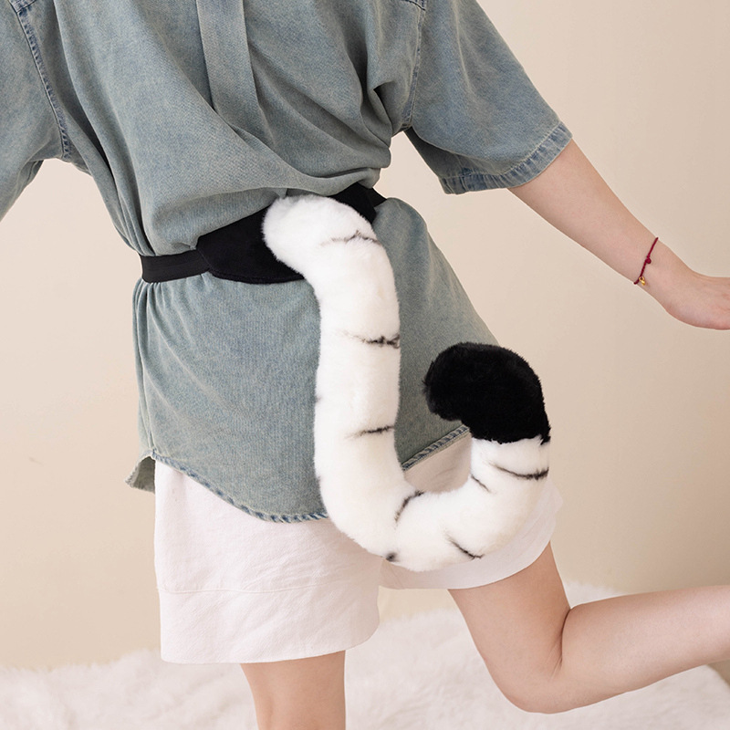 Wholesale tail single zoo simulation tiger plush tail cos performance KTV stage photography building kindergarten props