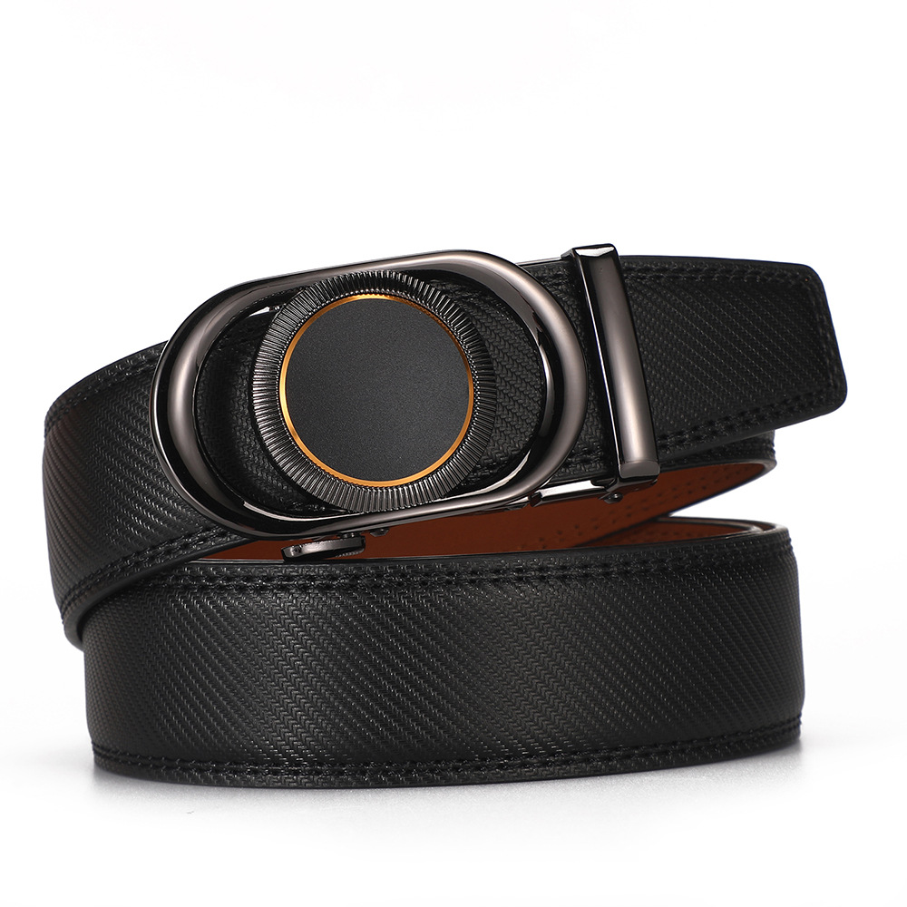 New Hot Selling Men's Belts, Men's Genuine Leather Automatic Buckle Belts, Men's 2023 New High End Business Leisure Trend Cowhide Pant Straps_voghion.com