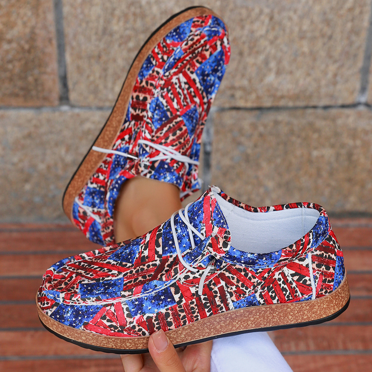 2024 New Thick soled Independent Day Large Fashion Sports and Leisure Board Lazy Shoes_voghion.com