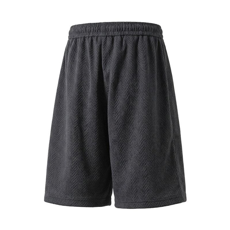 Herren Shorts Aus Eisseide Jacquard Muster Locker Sommer Freizeithose_voghion.com