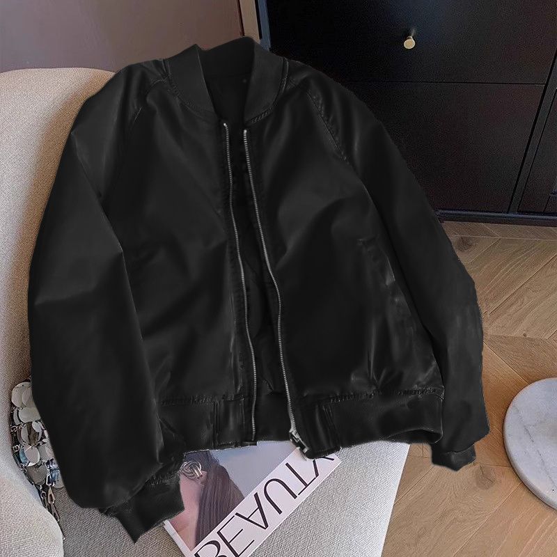 女式飞行员夹克新款女外套棒球棉服外套女秋冬季宽松休闲白色棉衣