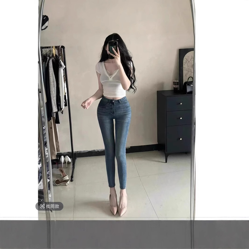 Korean New ~ Mid-waist Slim-fit Tight Leggings All-match Slim-fit Jeans Ankle Pencil Pants