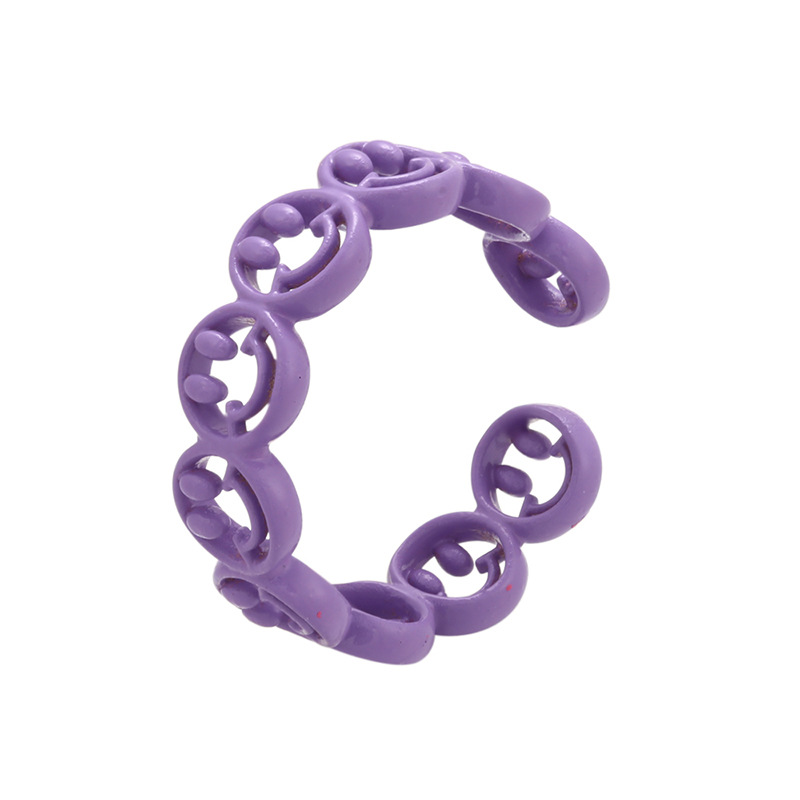 Fashion Smiley Face Copper Open Ring 1 Piece