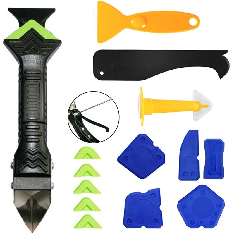 15件套5合1金属头钩刀刮刀硅胶密封工具套件密封剂抛光工具硅胶