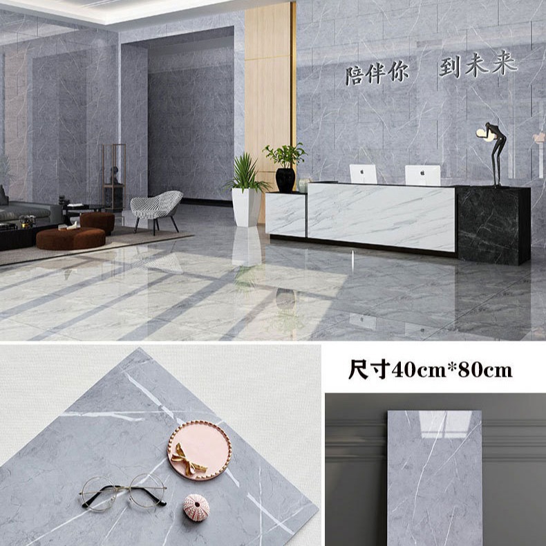 Nuevo producto transfronterizo 30cm x 30cm mármol autoadhesivo PVC adhesivo para pisos sin pegamento entrega de una sola pieza