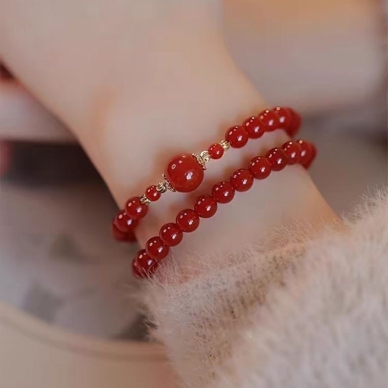 [Long Xiang] brazalete de perlas de transporte de doble capa nicho de diseño de pulsera de alta calidad, regalo de amigas dulces