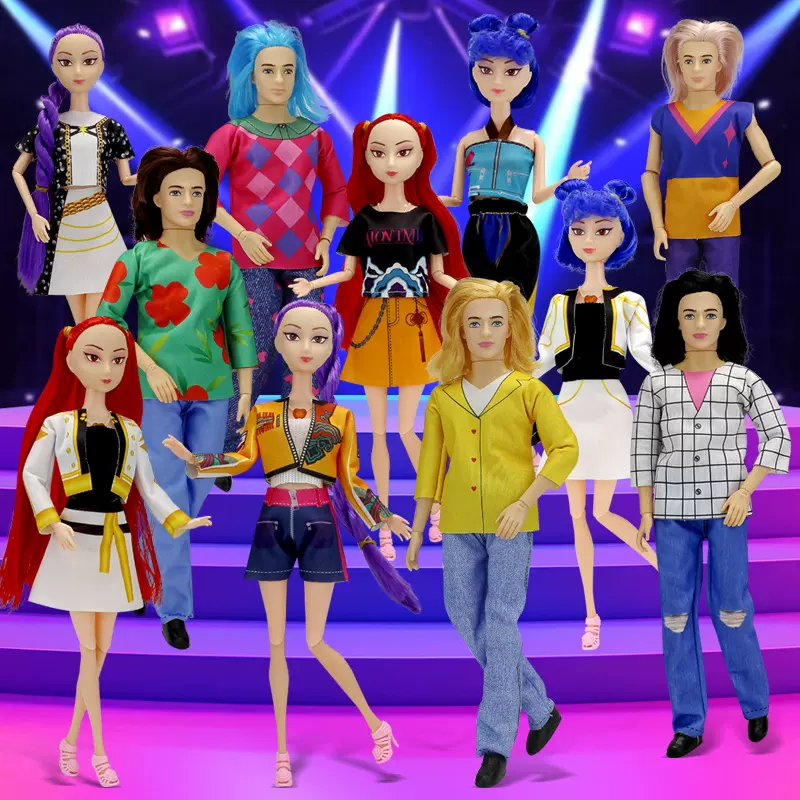 跨境爆款K-POP猎魔女团娃娃露米米拉佐伊搪胶公仔玩具厂家直销