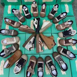 2023冬季温州大厂品牌中低帮加棉保暖二棉休闲皮面女板鞋货源批发