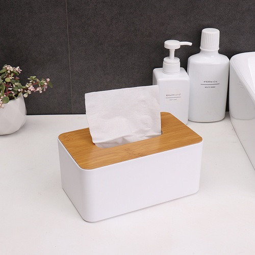 Desktop bamboo tissue box creative multi-functional mobile phone tissue box living room tissue box car tissue box