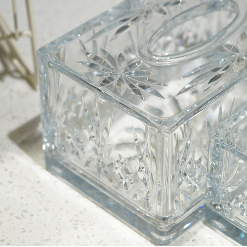 Jiabao high-end tissue box living room light luxury high-end dining table car interior imitation crystal PC acrylic plastic commercial