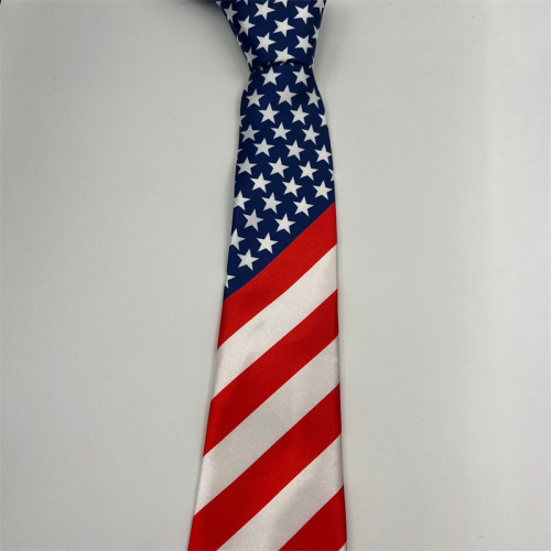 New American Flag Striped Tie for Men and Women, Fashionable and Stylish, Pattern Tie for Nightclubs, Entertainment, Fun and Leisure