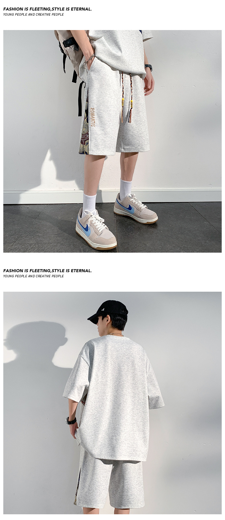 Ensemble homme style chinois t-shirt et short décontracté été_voghion.com