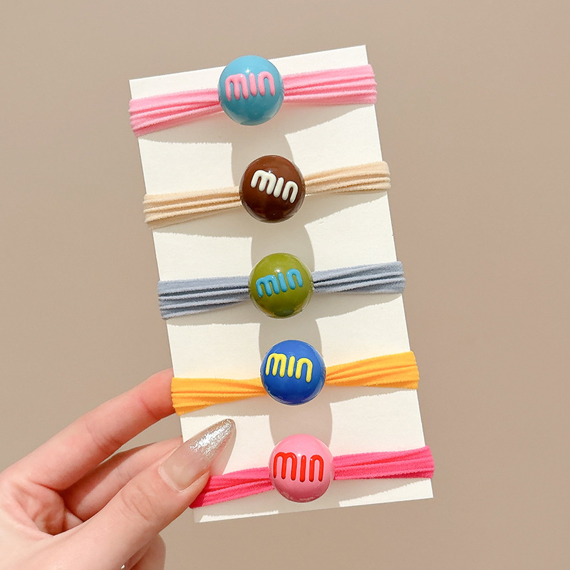 Cuerda de cabeza de oso para mujer, lazo para el cabello de color café de alta calidad, temperamento simple, cuerda para el cabello para niñas, banda de goma elástica alta y duradera