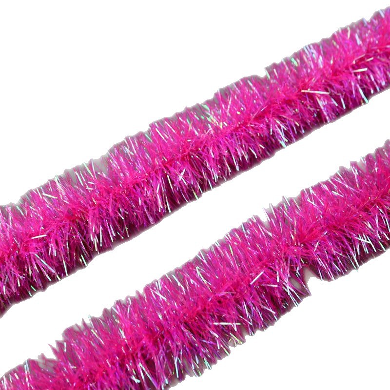 Decoración navideña transfronteriza rayas de lana fluorescente nacional colorido guirnalda Festival celebración decoración rayas de colores 2 M