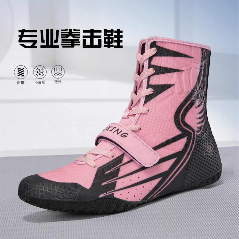 Boxing Shoes for Men, Professional Muay Thai Shoes, Professional Sanda Training Shoes, Fighting Shoes, Free Fighting Shoes, Competition Wrestling Shoes