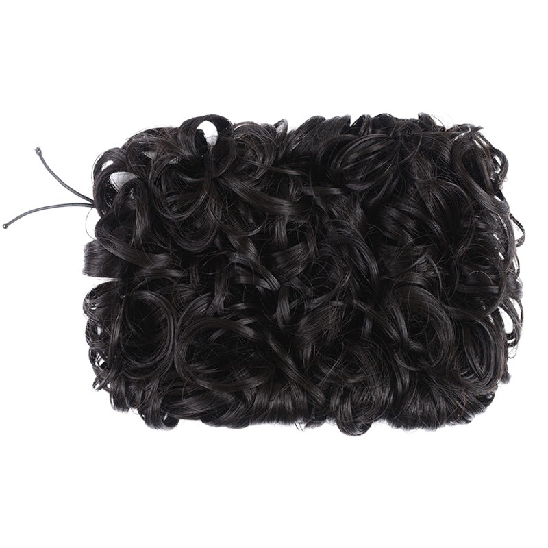 Peluca para mujer, estilo retro, cabello corto, rizos estilo cheongsam, voluminizador de moños, cabello esponjoso, peinado, moño.