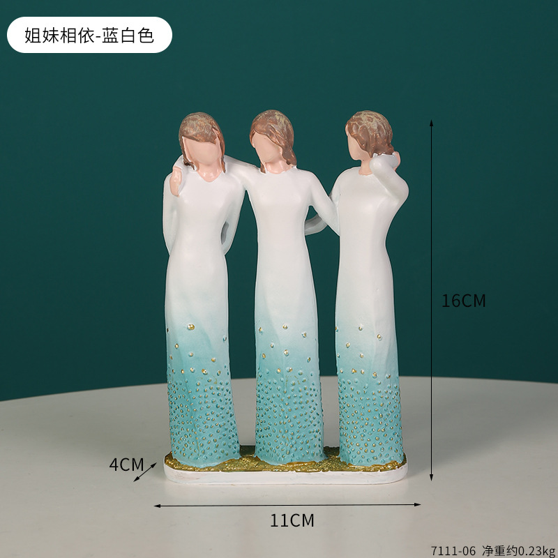 7111-06--자매 의지-파란색과 흰색
