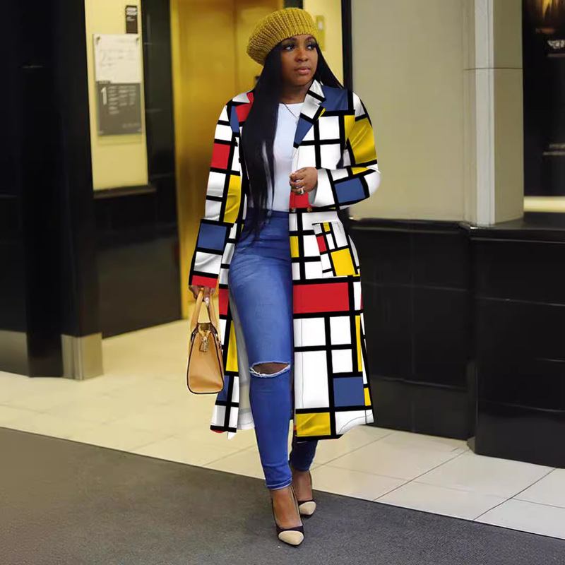 Cross-Border Foreign Trade Autumn Temperament Commuting Contrast Striped Yellow Women's Jacket European and American Version Windbreaker Clearance Sale