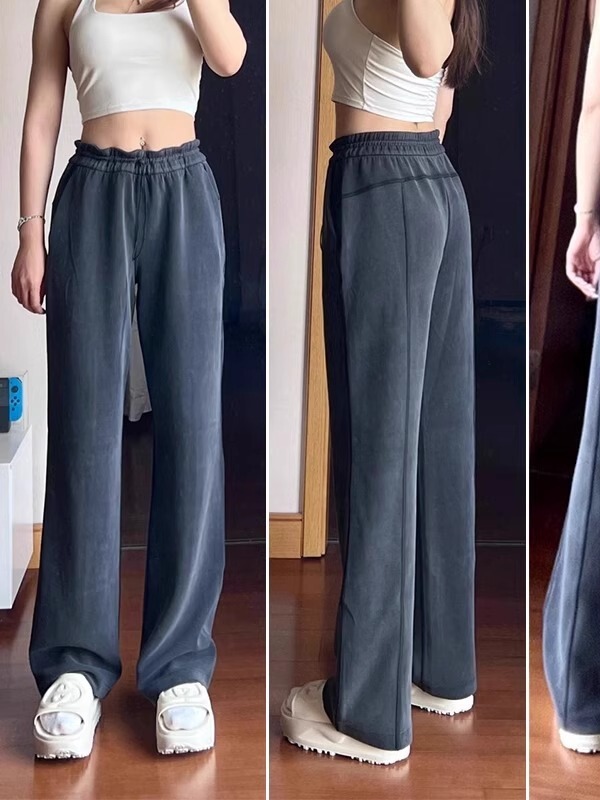 (in stock Straight Hair) Yoga Wide Leg Pants Softstre Pants Sports Casual Pants Women's Loose Straight Leg Pants High Waist