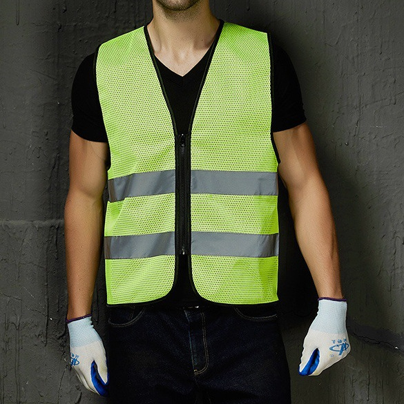 chaleco reflectante de construcción chaleco de automóvil fluorescente amarillo ropa de protección de seguridad de tráfico chaqueta de montar Meituan
