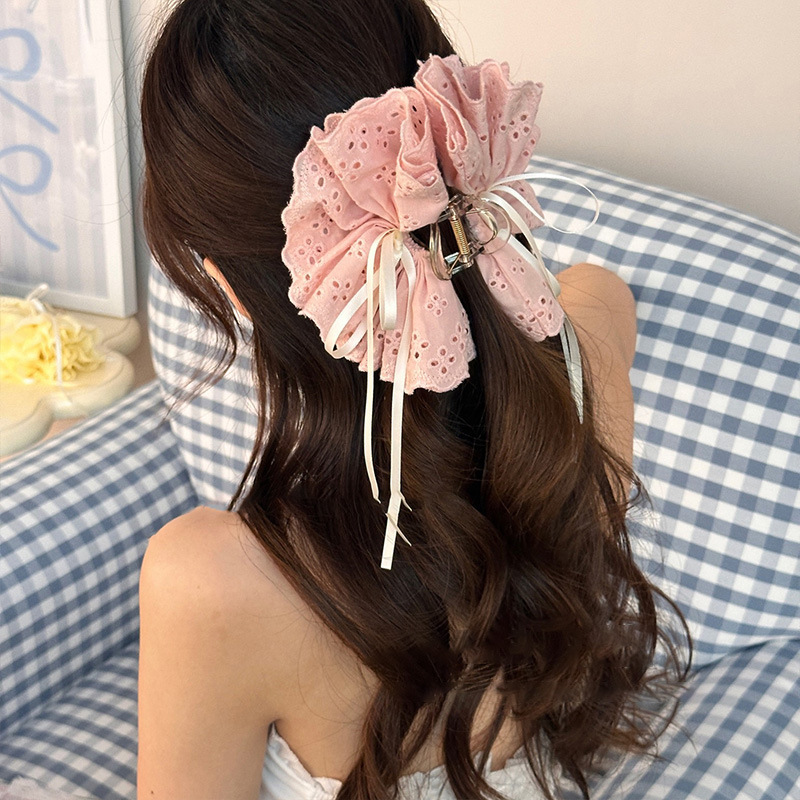 韓国レーススカートクリップ、リボンリボン、甘いヘアシャーククリップ、ニッチで多用途な新しいヘアアクセサリー|undefined