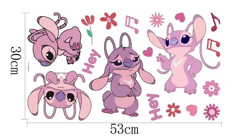 スティッチの子供の部屋の壁の装飾の壁はpvcを貼って自らスティッチの安琪の漫画の落書きの寝室のシールを貼ります。|undefined