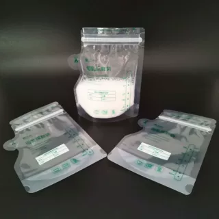 厂家定制220ml侧壶嘴款母乳袋 辐照灭菌食品级双拉链密封储奶袋