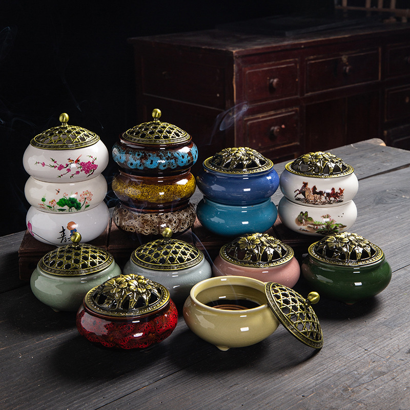 Ceramic Incense Furnace Home Yiwu Wholesale Incense Kiln Change Ge Kiln Temple Line Incense Aromatherapy Plate Tower Incense Small Plate Incense Furnace Ceramic Incense Furnace Home Yiwu Wholesale Incense Kiln Change Ge Kiln Temple Line Incense Aromatherapy Plate Tower Incense Small Plate Incense Furnace