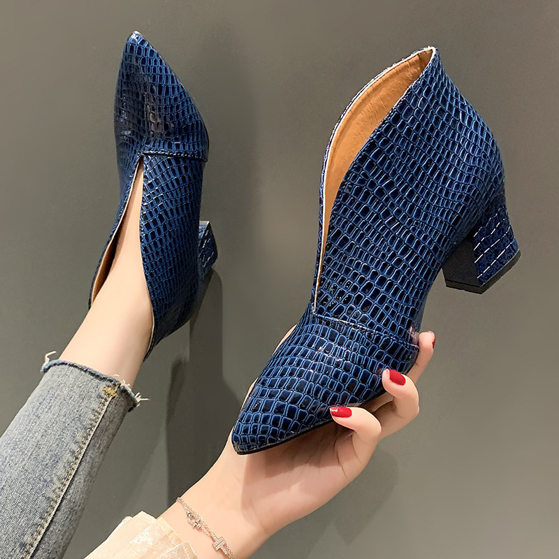 Coarse-heeled Temperament Foreign Trade Pointed European and American Short Boots Women 2024 Autumn Amazon England plus size Sexy Martin Boots