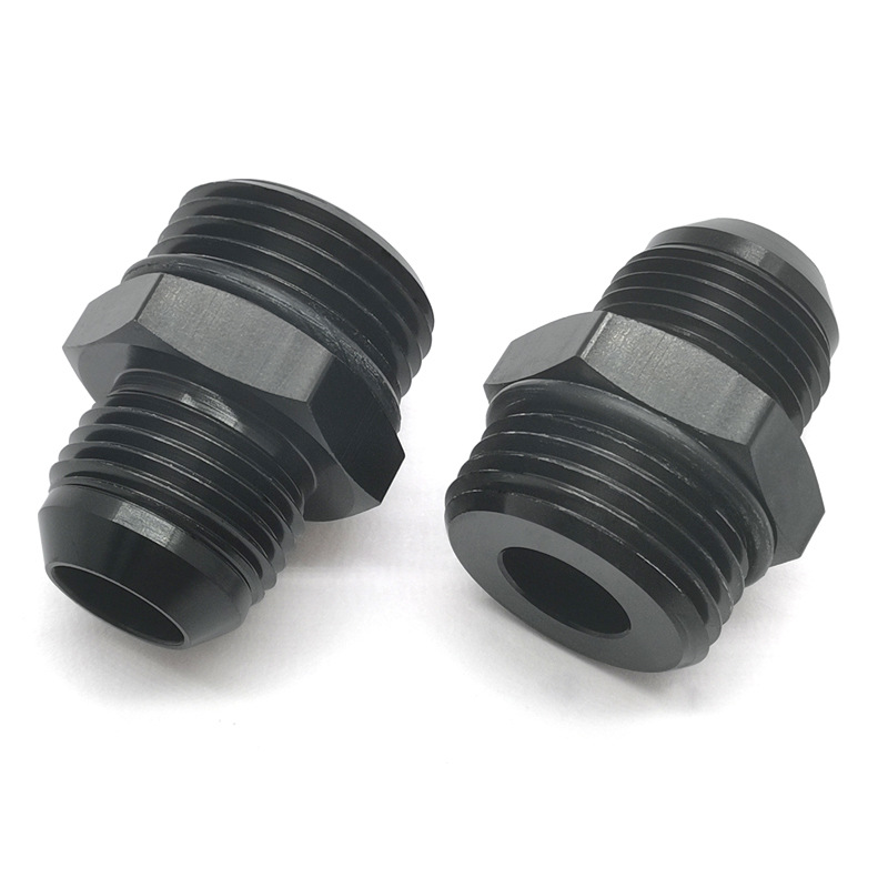 Accesorios de combustible para automóviles Conector de conversión de riel de aceite roscado de AN10-AN12 Adaptador de refrigeración de aceite de aleación de aluminio con junta tórica