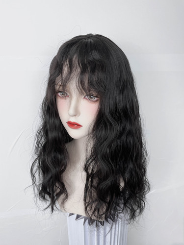 Starway Wig Women's Black Brown Long Hair Wool Curl Natural Fluffy Simulated Long Curly Hair Wool Curl Full Head Cover Style