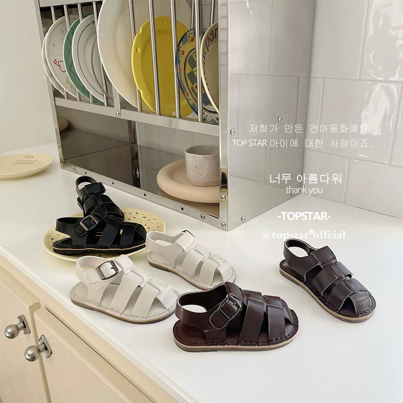 2023 летние новые детские сандалии, домашняя детская обувь в Корейском стиле, римская обувь Baotou для мальчиков и девочек