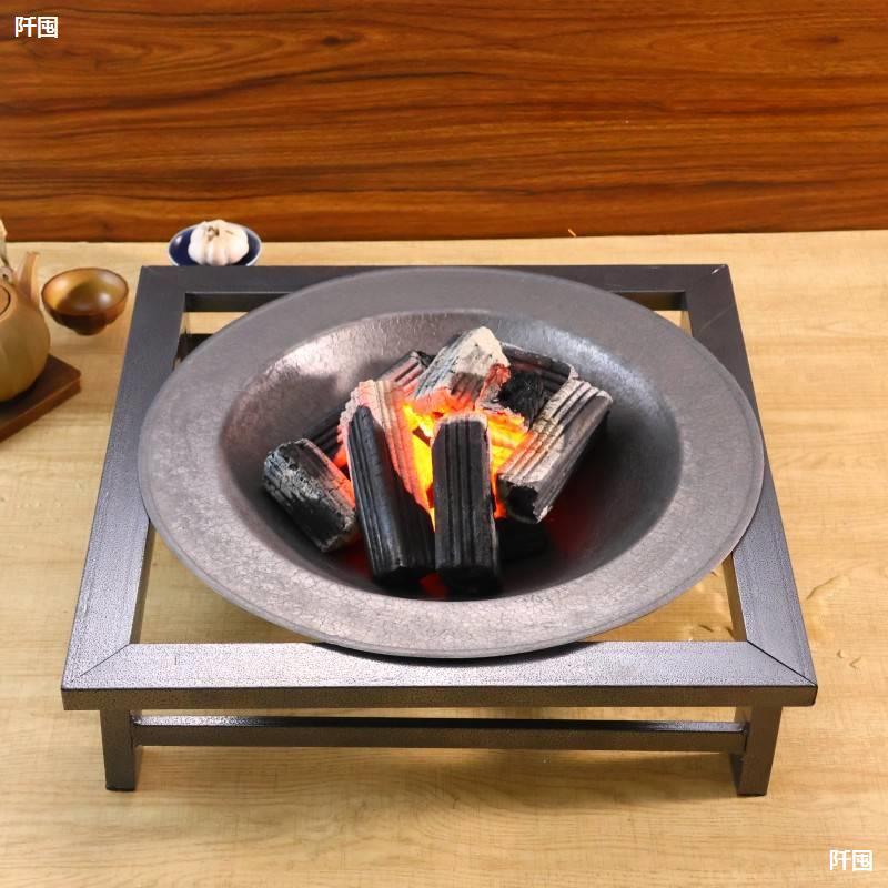 铸铁烤火盆老式取暖炉烧柴火木炭取暖炉室外烧烤室内家用煮茶火盆