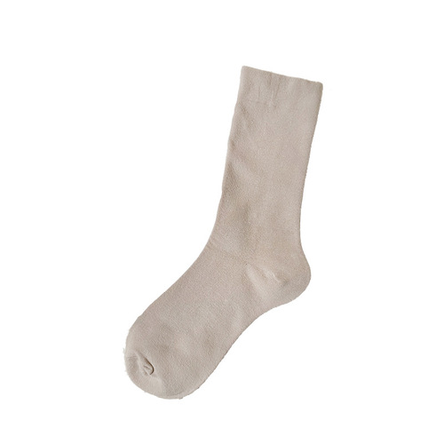 新款女士纯棉中筒袜无骨缝头松口月子袜全棉吸汗女士堆堆袜不勒脚