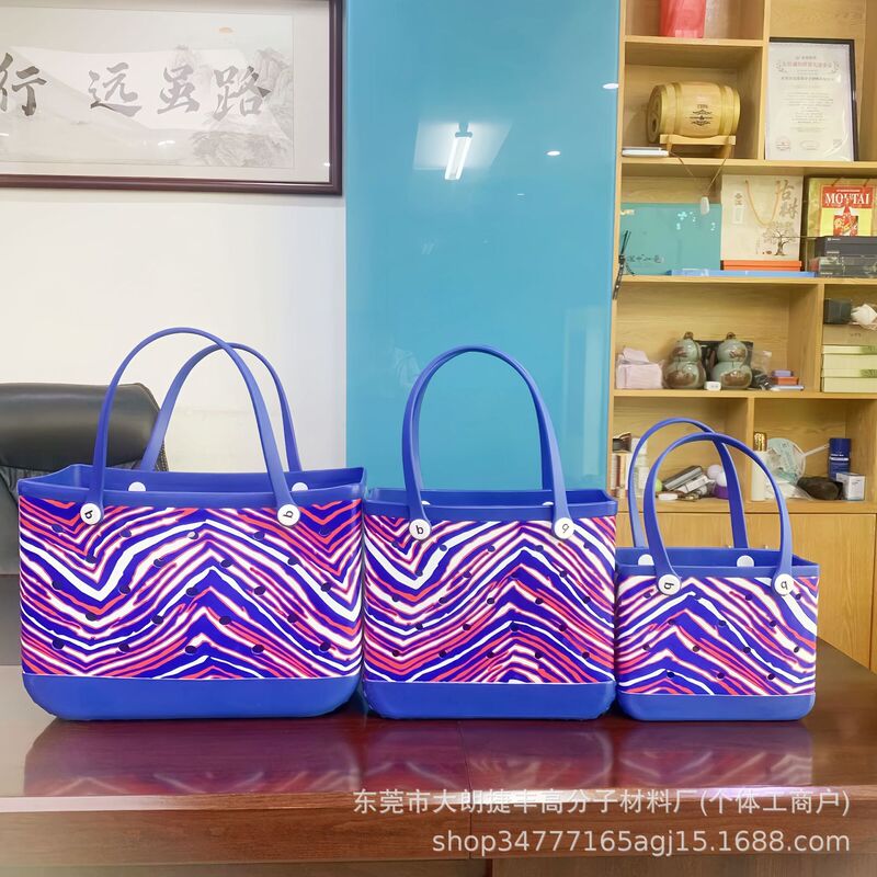 欧米の大型EVAビーチバッグ多機能収納バッグ女性用ハンドバッグDIY穴バッグ大容量スポット|undefined
