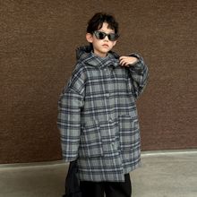 男童冬款呢子大衣2025秋冬季新款毛呢外套长款儿童呢子衣织里童装