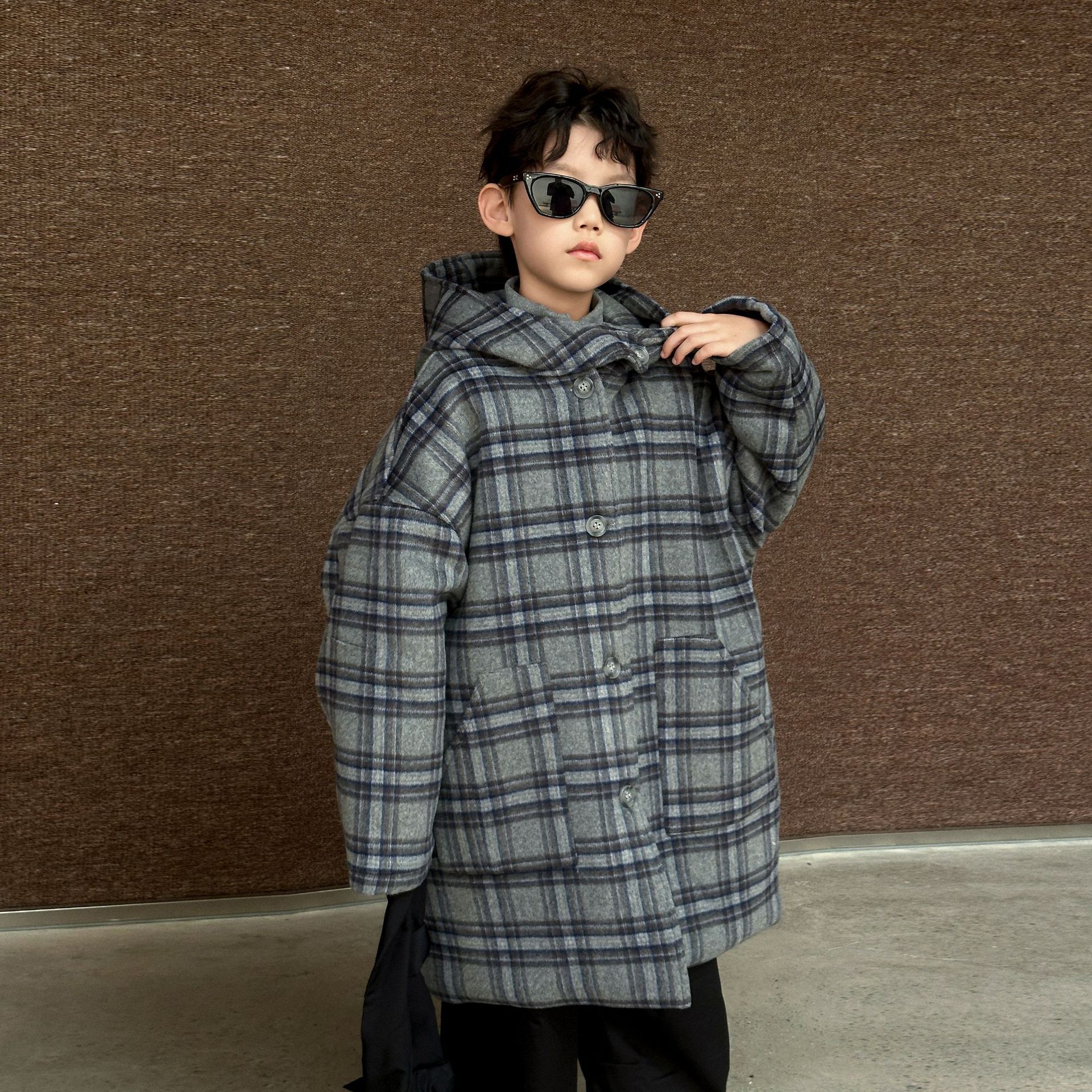Zhilili Children's Clothing Boys' Woolen Coat 2026 Winter New Style Children's Thickened Jacket Baby Warm Winter Clothing