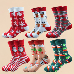 2025 新在庫拡大クリスマスソックスセットミッドチューブサンタクロースかわいい漫画ソックス Zhuji Socks
