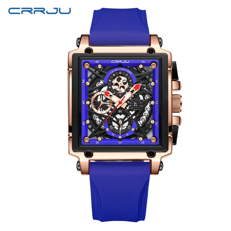 CRRJU/Kakun 2312 Nuevo reloj de hombre de cinturón simple personalidad de negocios multifuncional Calendario de hombre image 11