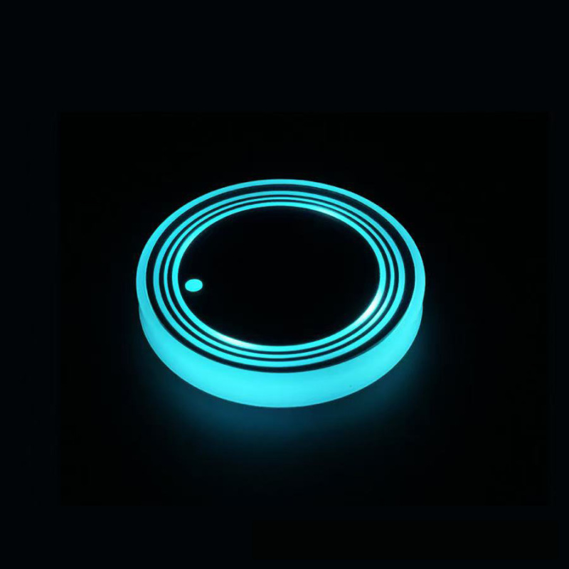 車の LED 発光ウォーターコースター カラフルな装飾ライト 車の三角窓雰囲気ライト USB 充電式滑り止めコースターライト|undefined