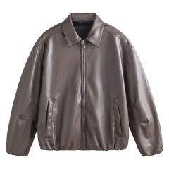 美式街头pu皮夹克男2025春秋新款潮牌复古机车服宽松男生皮衣外套