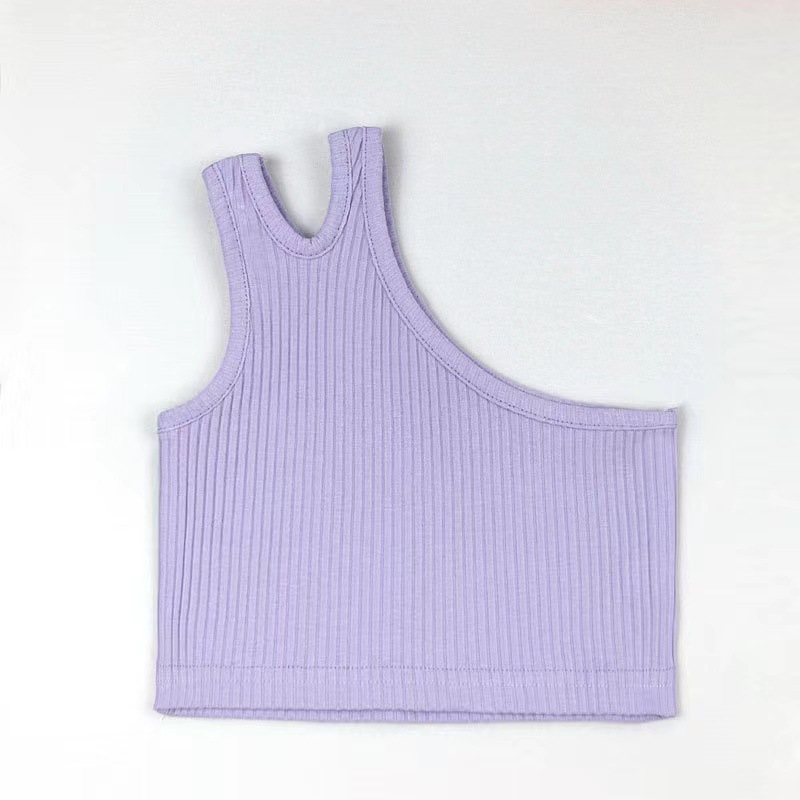 Chaleco DE LOS NIÑOS transfronterizos camisola de verano moda europea y americana casual de color sólido de algodón cuello redondo de la muchacha