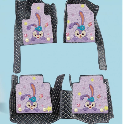 Cat Car Floor Mats, Snow White | Ayaqaltılar (Kovriklər) - stardeluxe-full-coverage-floor-mats-upper-layer-chenille