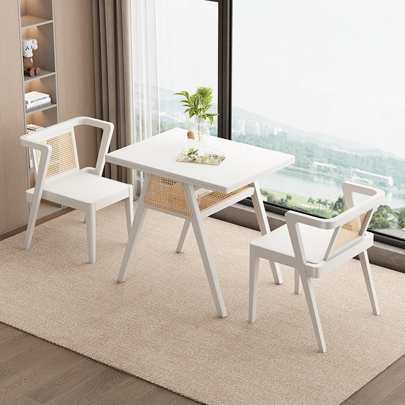 Balcony tea table and chair combination negotiation table leisure chair three-piece set household solid wood small tea table small tea table new