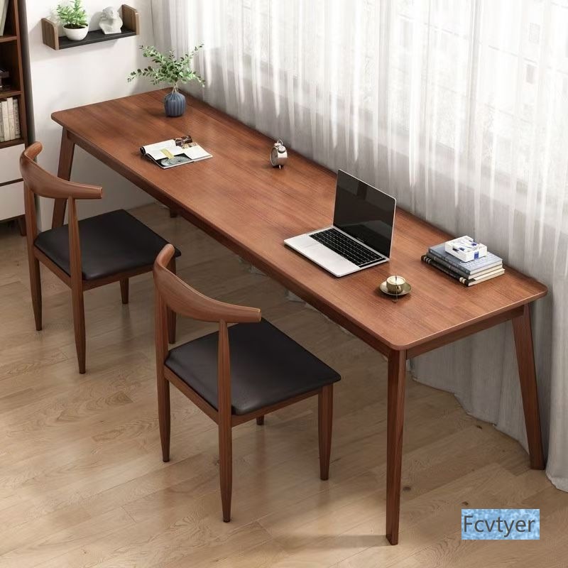 Yixinglin Living Room Wall-Mounted Scandinavian Style Desk Writing Desk Solid Wood Rectangular Long Strip Integrated Computer Desk Study